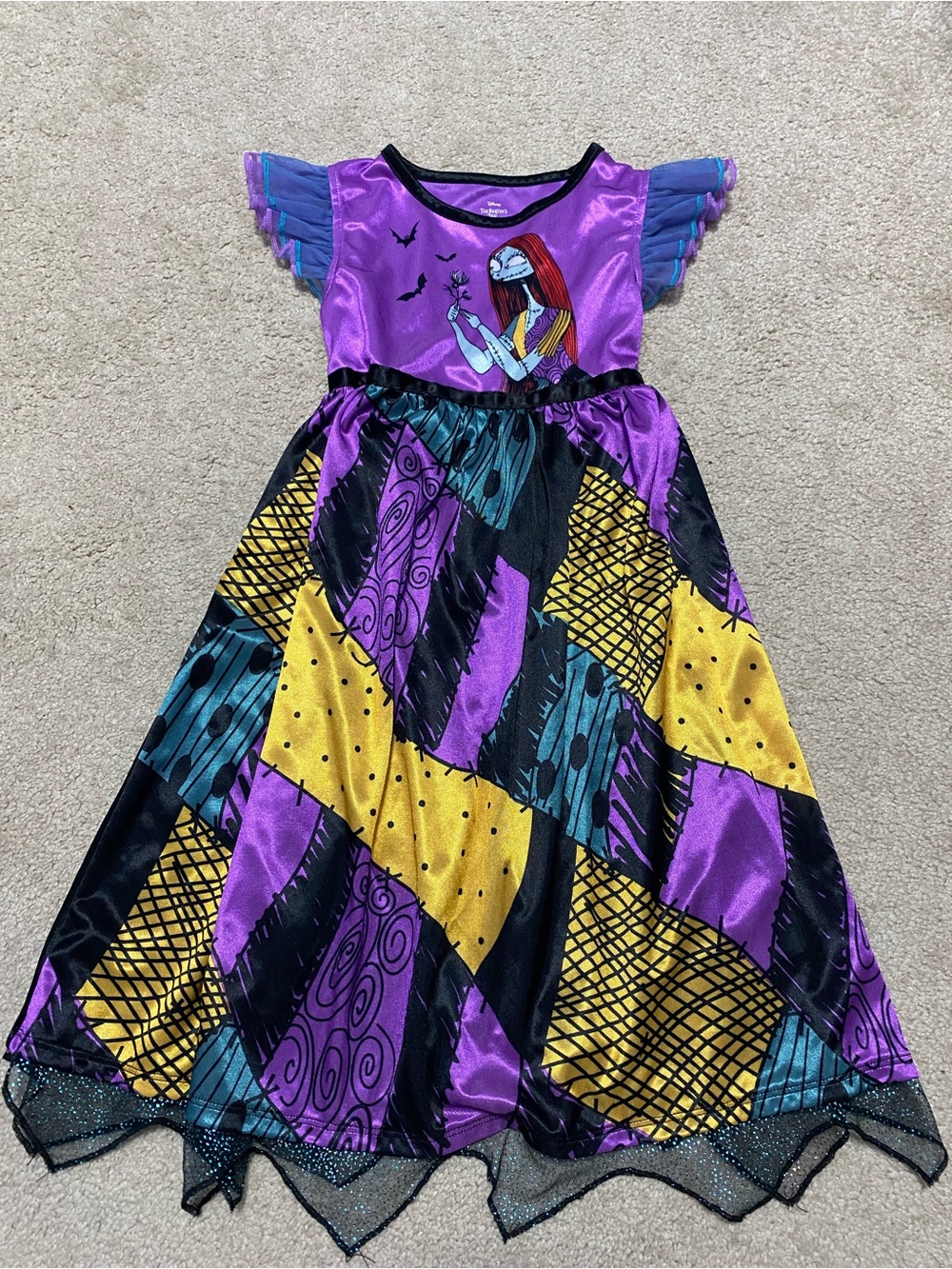 Disney Nightmare Before Christmas Sally Patchwork Girls Nightgown - Picture 1 of 4